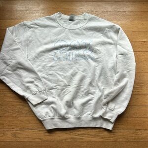 Gildan White Graphic Crewneck Sweater